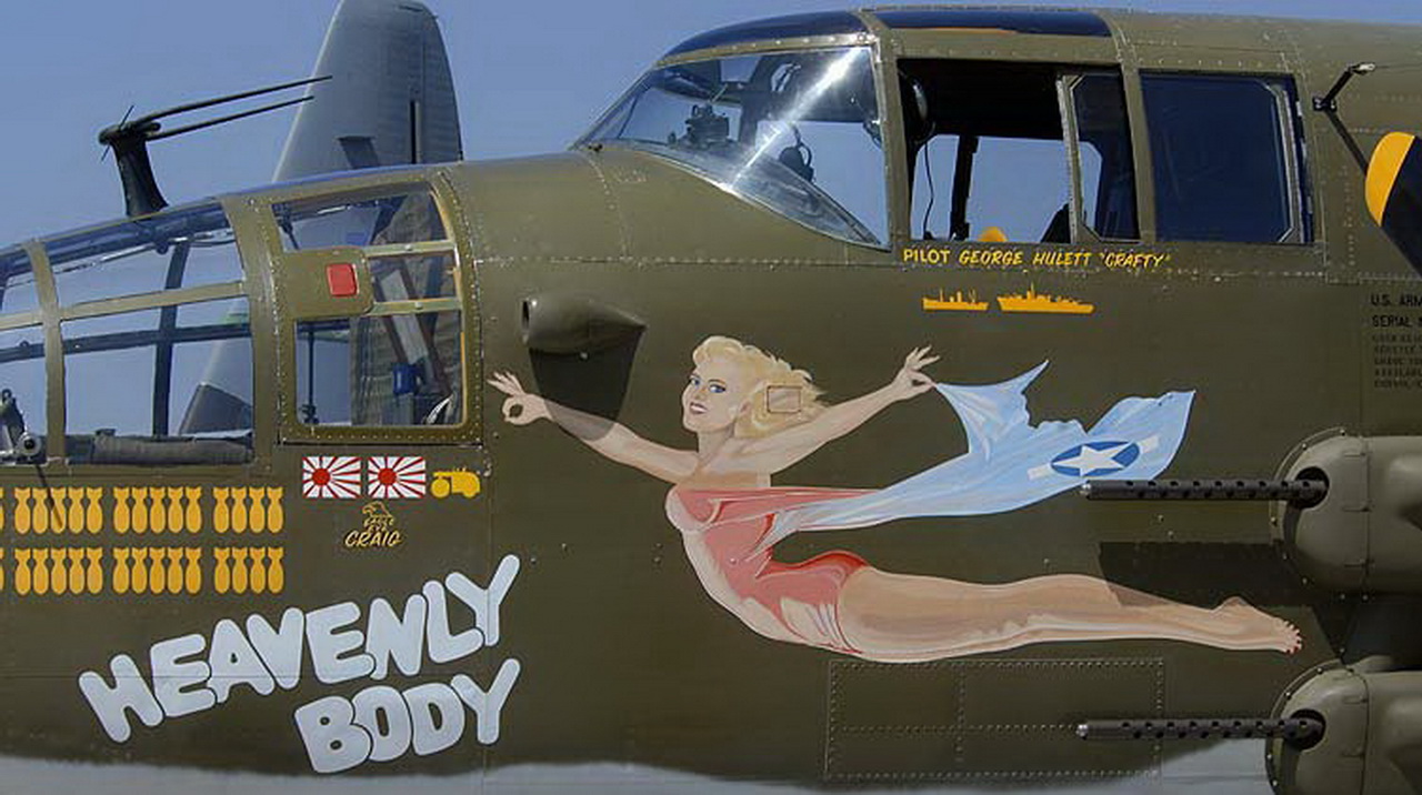 b-24 Heavenly Body Aircraft bomber nose Art